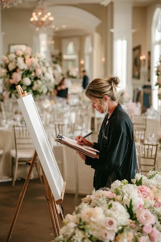Wedding planner en train de checker les derniers détails