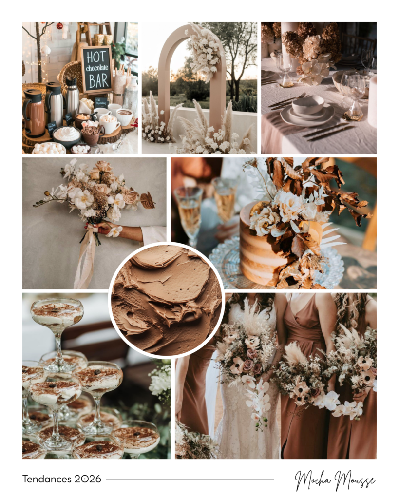 Tendance mariage 2026 2027 Mocha Mousse