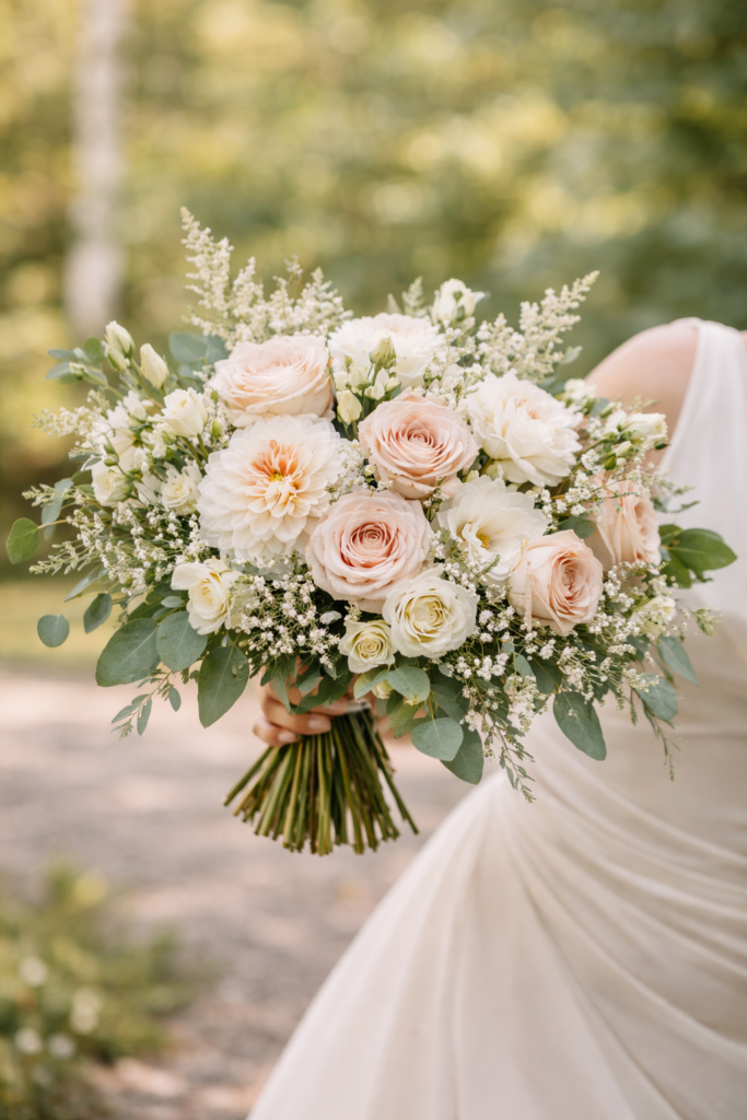 Bouquet de mariée en fleurs d'été