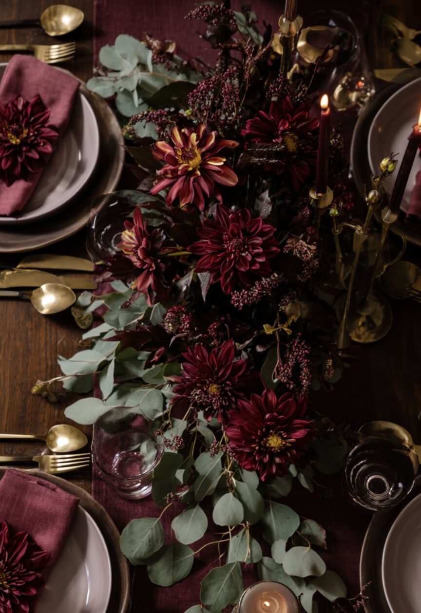 Décoration de table midnight mulberry